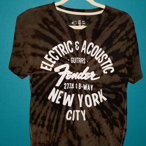 Hand Bleached Dye Fender t-shirt
